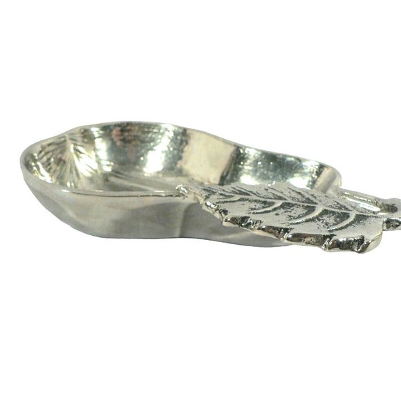 Condiment Nut Candy Dish, Pear Shaped Cast Aluminum Silver Antiqued Finish - Picture 7 of 12
